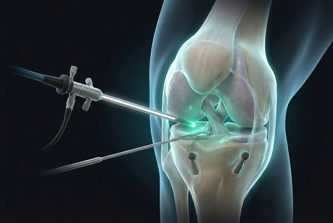 Knee arthroscopy — keyhole joint surgery render